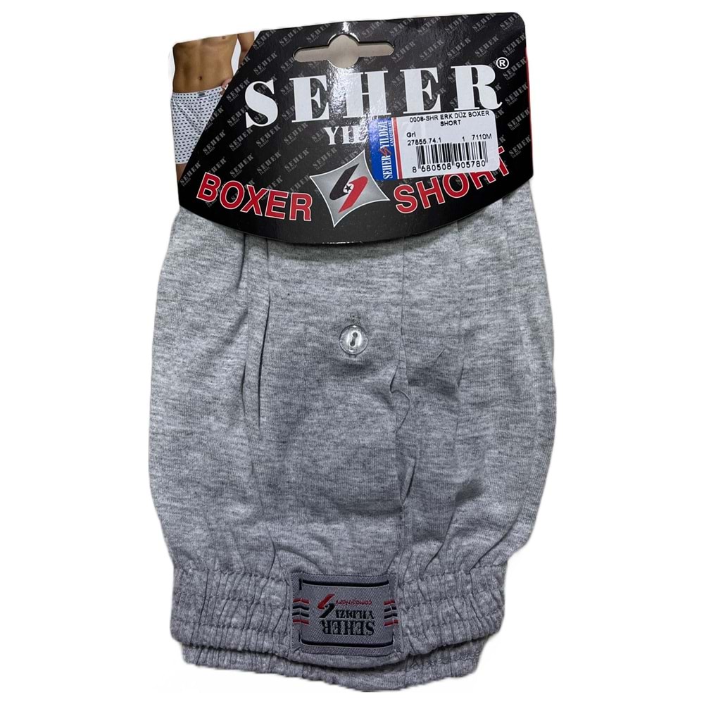 0008 SHR DÜZ BOXER GRİ XL