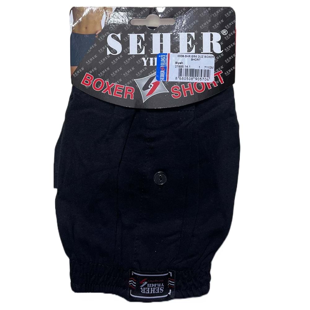 0008 SHR DÜZ BOXER SİYAH M
